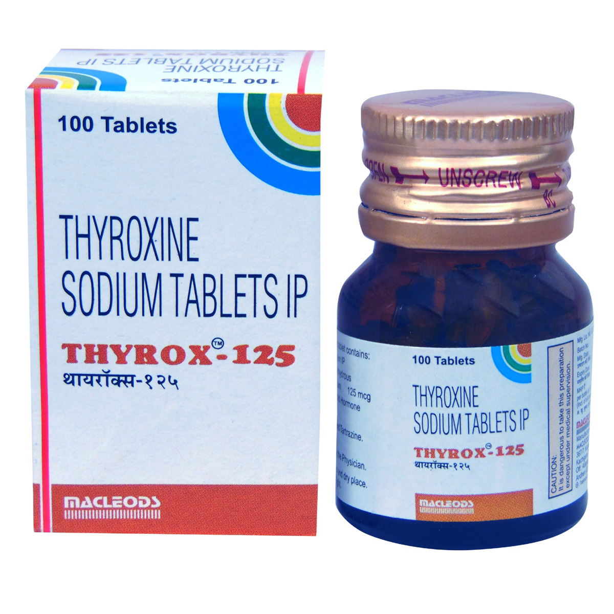 Thyrox 125 mcg Tablet 100's, Pack of 1 TABLET Thyrox 125 mcg Tablet 100's, Pack of 1 TABLET
