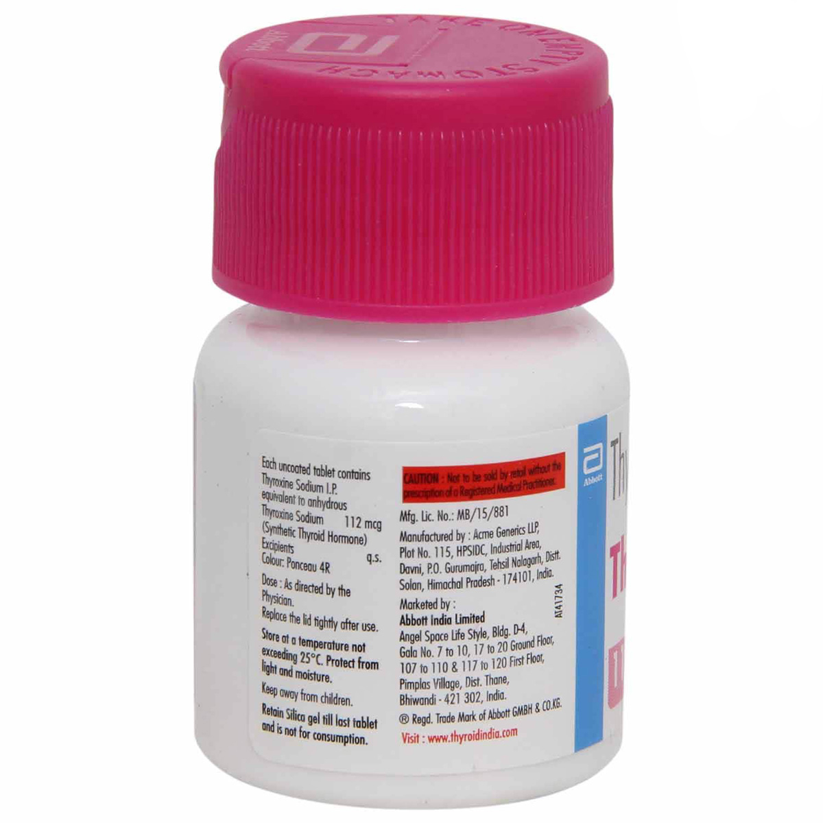 Thyronorm 112 mcg Tablet 120's, Pack of 1 TABLET Thyronorm 112 mcg Tablet 120's, Pack of 1 TABLET