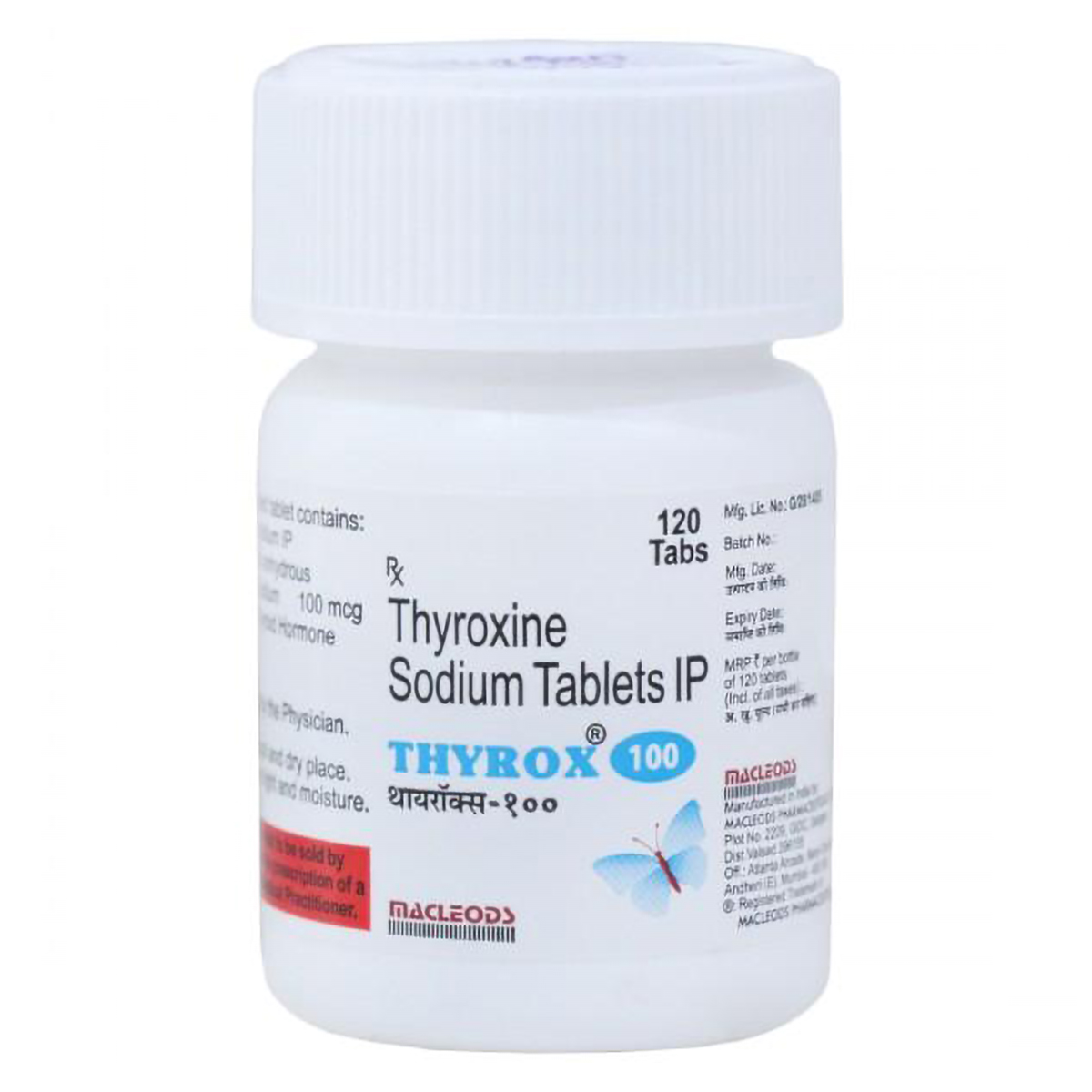 Thyrox 100 mcg Tablet 120's , Pack of 1 TABLET Thyrox 100 mcg Tablet 120's , Pack of 1 TABLET