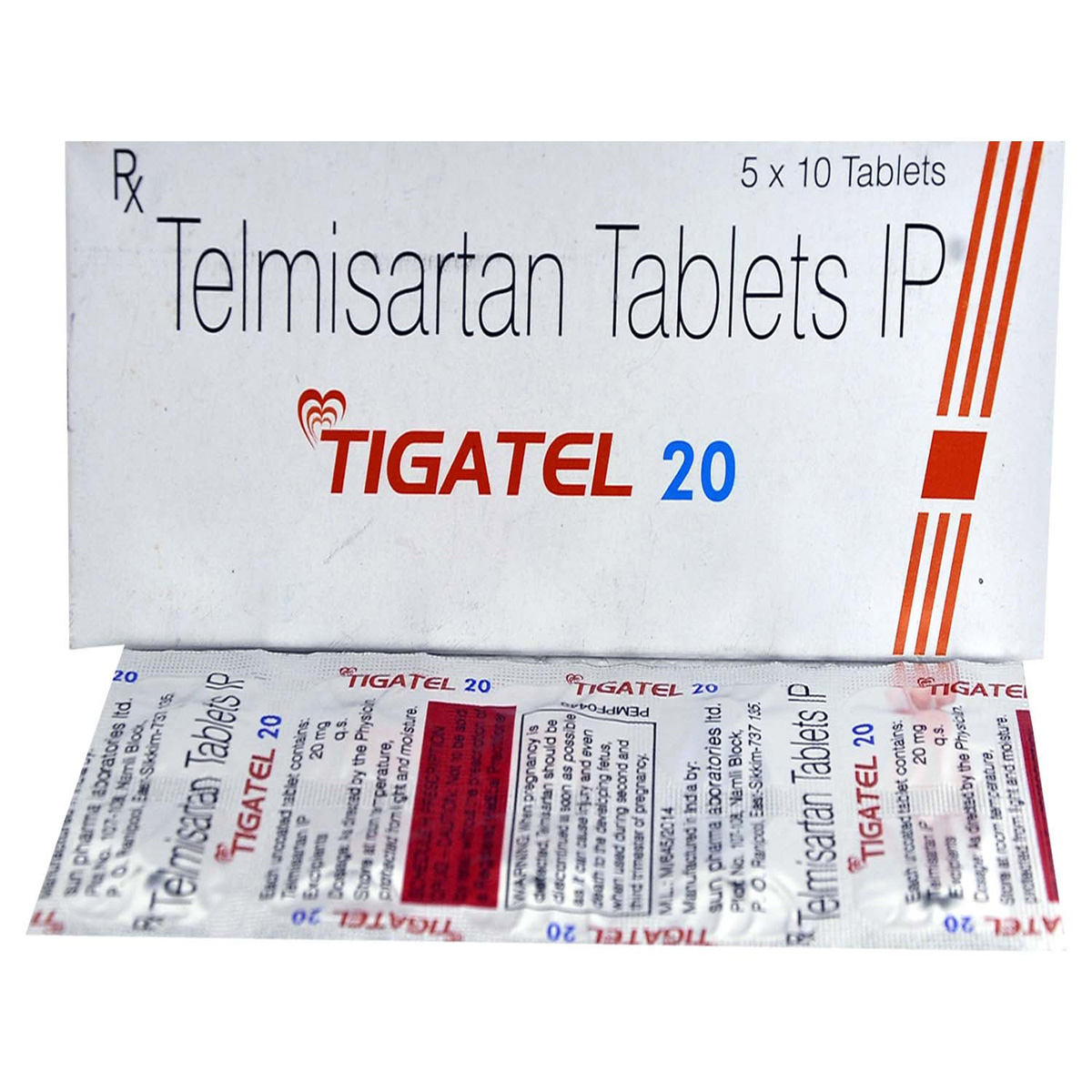 Tigatel 20 Tablet 10's, Pack of 10 TABLETS Tigatel 20 Tablet 10's, Pack of 10 TABLETS
