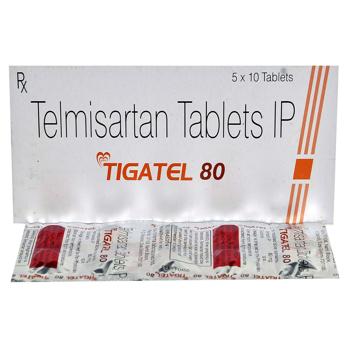 Tigatel 80 Tablet 10's, Pack of 10 TABLETS Tigatel 80 Tablet 10's, Pack of 10 TABLETS