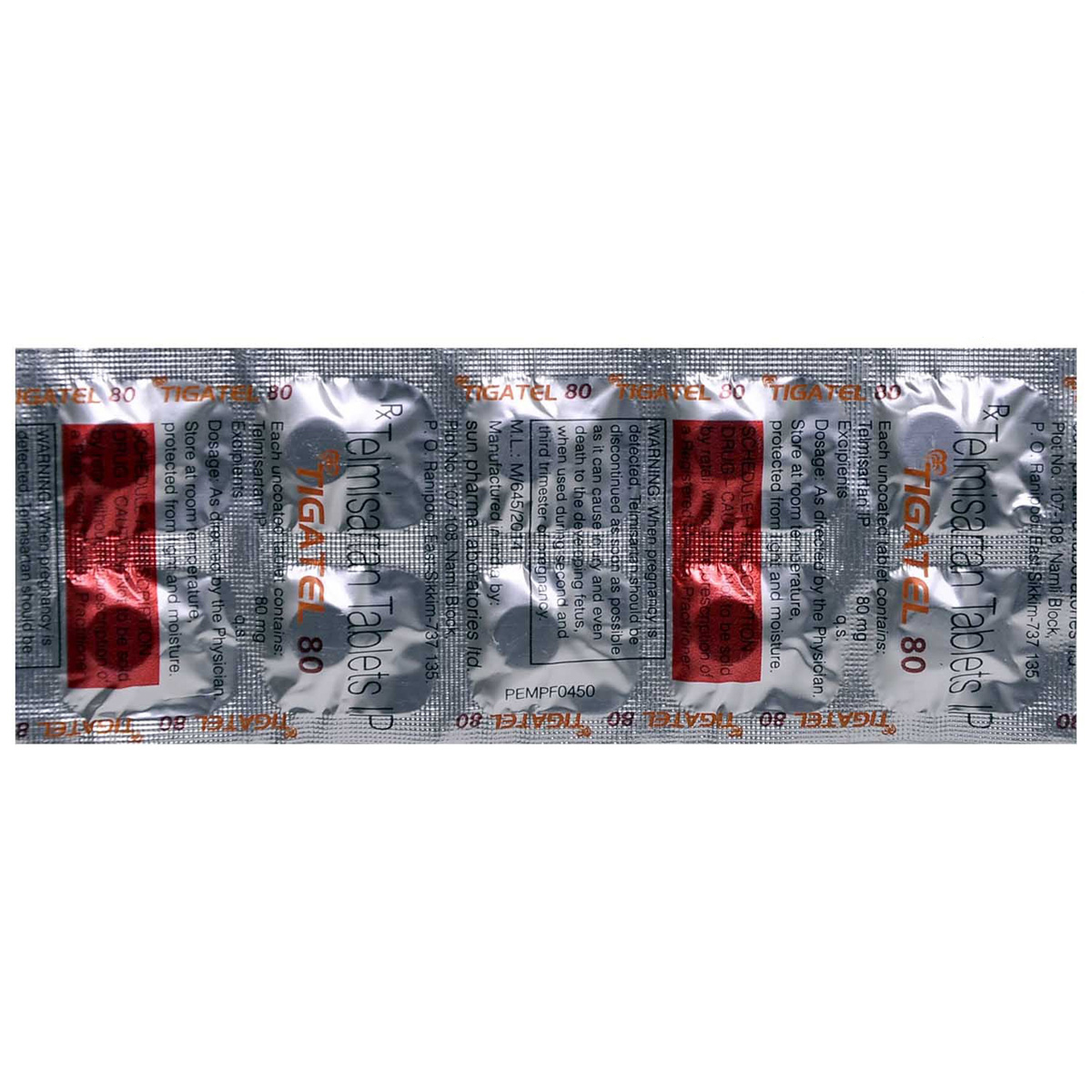 Tigatel 80 Tablet 10's, Pack of 10 TABLETS Tigatel 80 Tablet 10's, Pack of 10 TABLETS