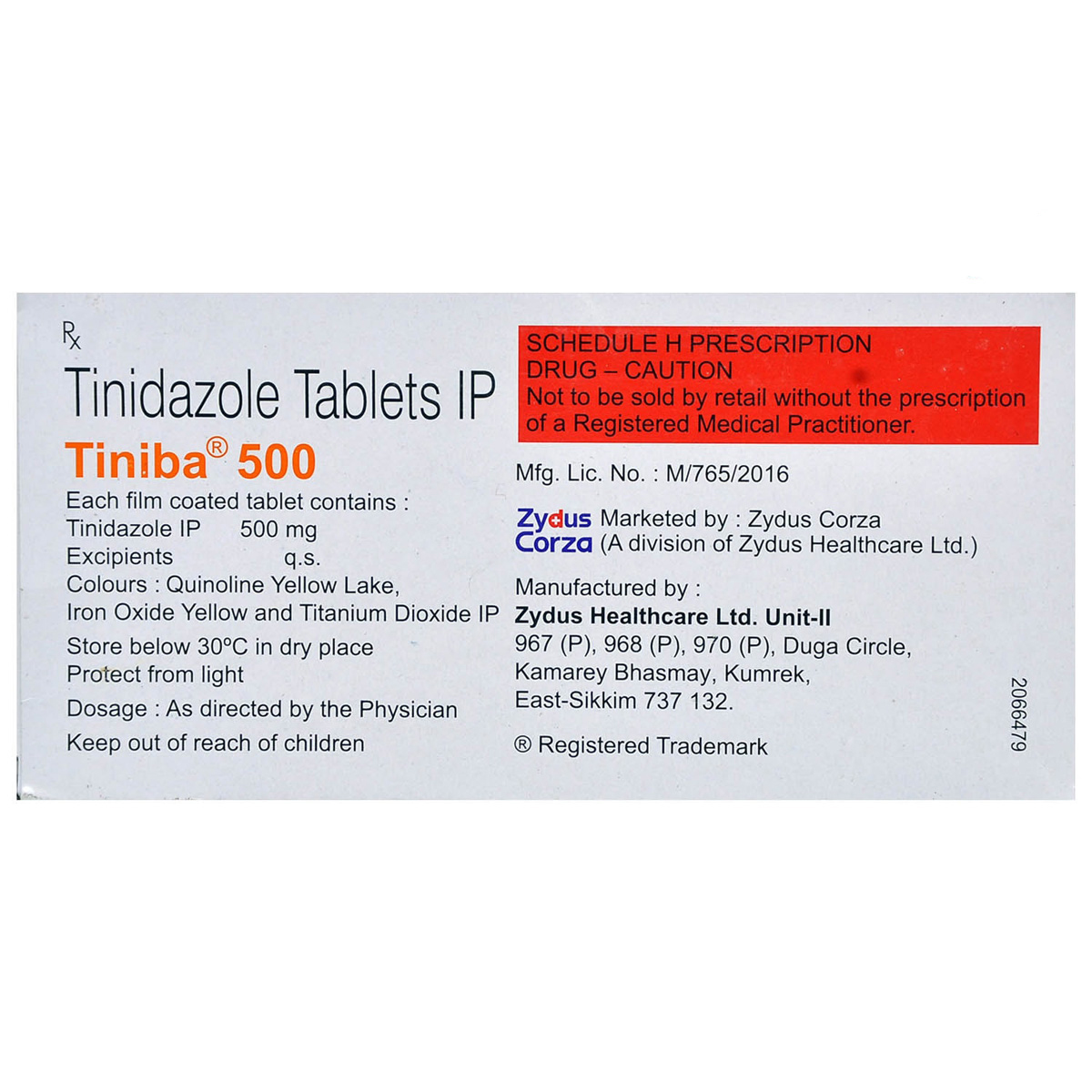 Tiniba 500 Tablet 10's, Pack of 10 TABLETS Tiniba 500 Tablet 10's, Pack of 10 TABLETS