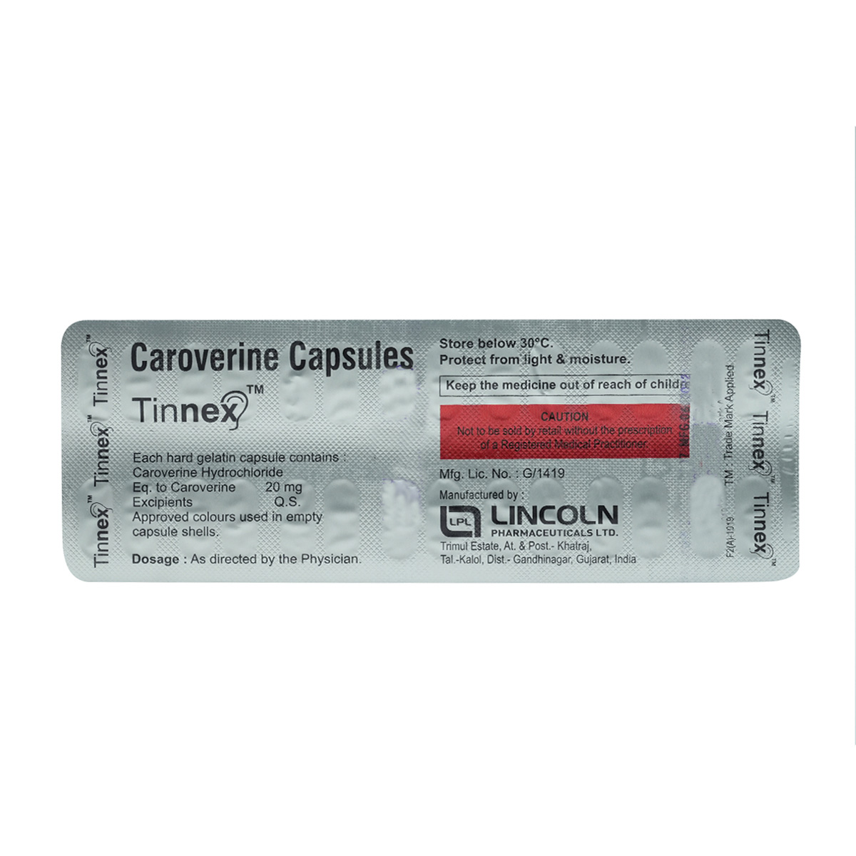 Tinnex Capsule 28's, Pack of 28 CAPSULES Tinnex Capsule 28's, Pack of 28 CAPSULES