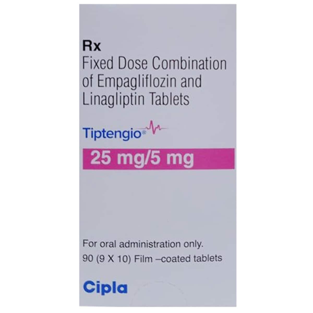 Buy Tiptengio 25 mg/5 mg Tablet 10's
Online