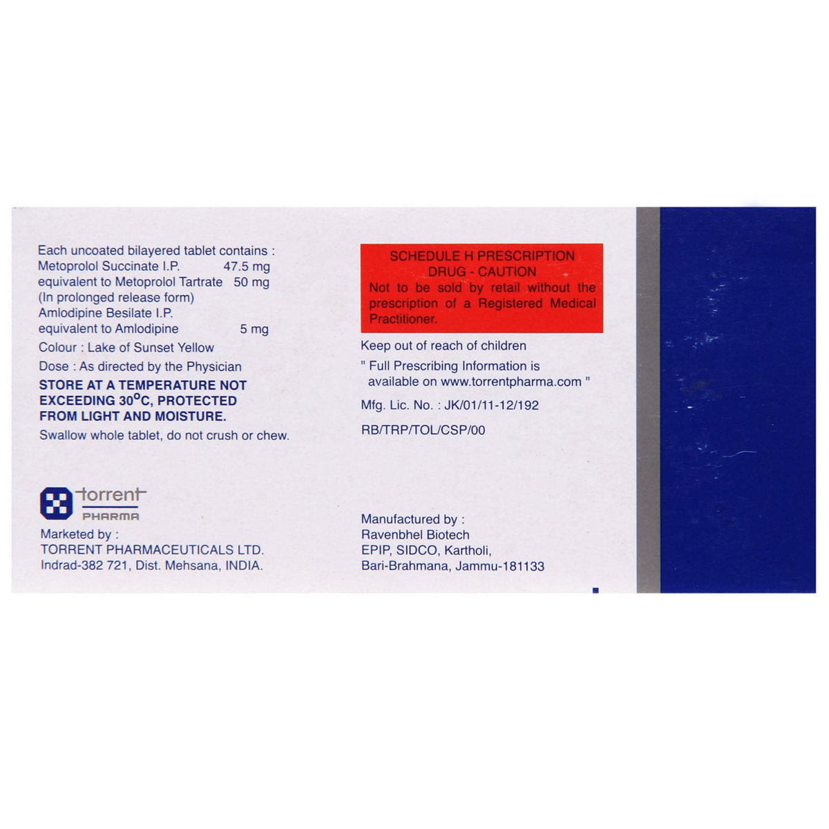 Tolol AM 50 Tablet 10's, Pack of 10 TABLETS Tolol AM 50 Tablet 10's, Pack of 10 TABLETS