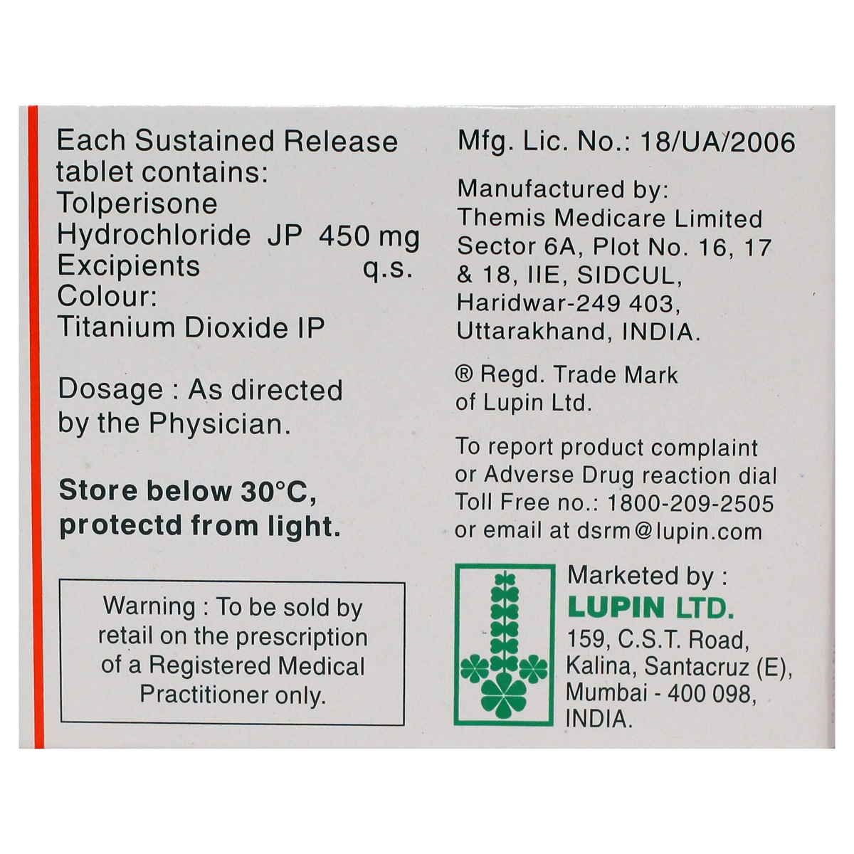 Tolifast SR Tablet 6's, Pack of 6 TABLETS Tolifast SR Tablet 6's, Pack of 6 TABLETS