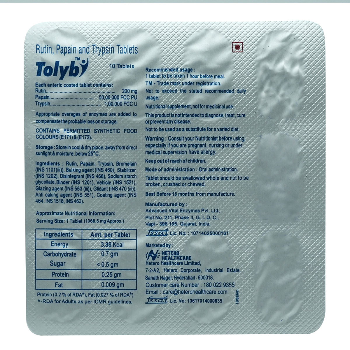 Tolyb Tablet 10's, Pack of 10 Tolyb Tablet 10's, Pack of 10