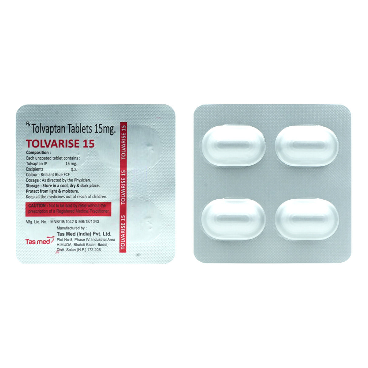 Tolvarise 15 mg Tablet 4's, Pack of 4 TabletS Tolvarise 15 mg Tablet 4's, Pack of 4 TabletS