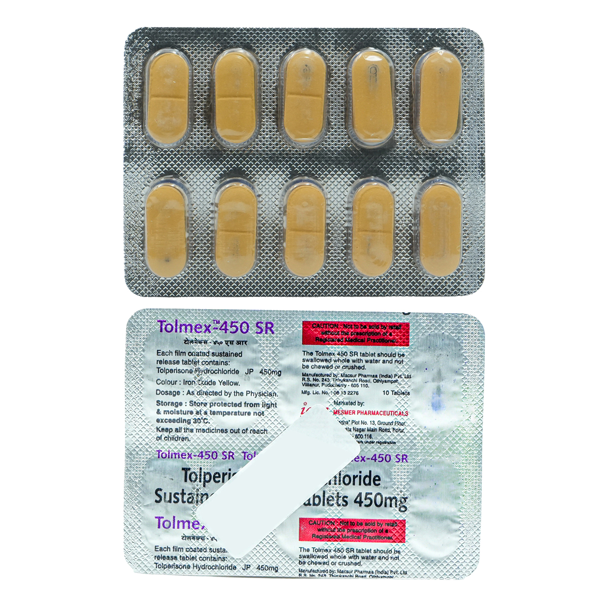 Tolmex-450 SR Tablet 10's, Pack of 10 TabletS Tolmex-450 SR Tablet 10's, Pack of 10 TabletS