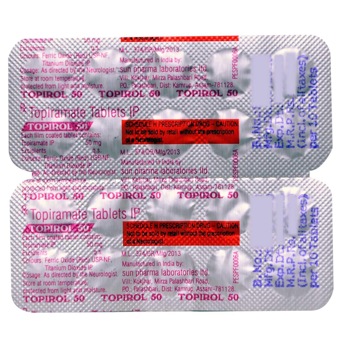 Topirol 50 Tablet 10's, Pack of 10 TABLETS Topirol 50 Tablet 10's, Pack of 10 TABLETS