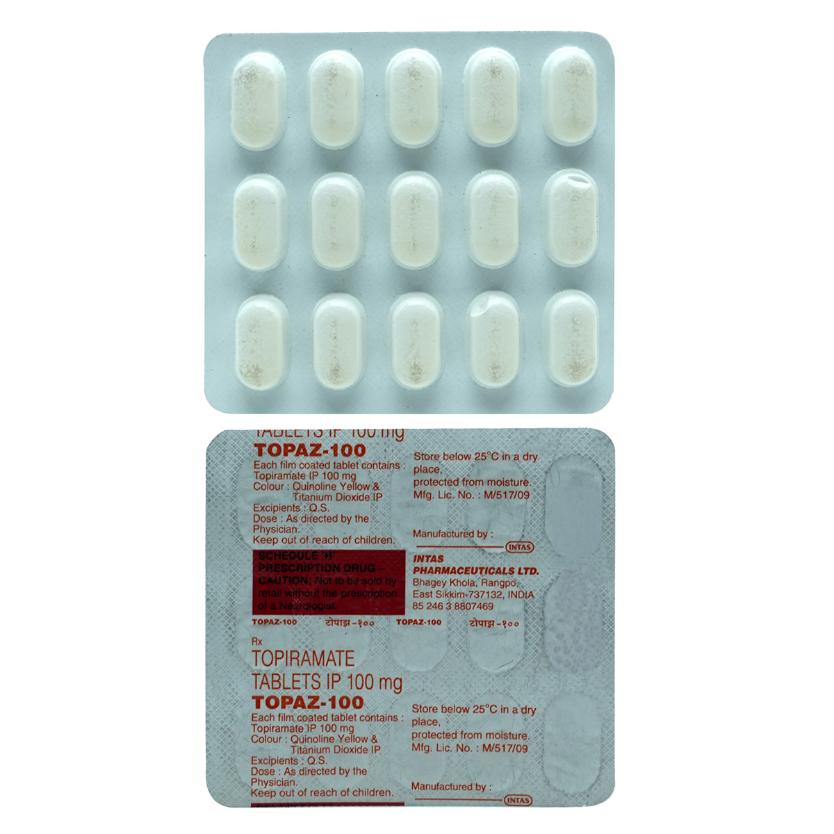 Topaz 100 Tablet 15's, Pack of 15 TABLETS Topaz 100 Tablet 15's, Pack of 15 TABLETS
