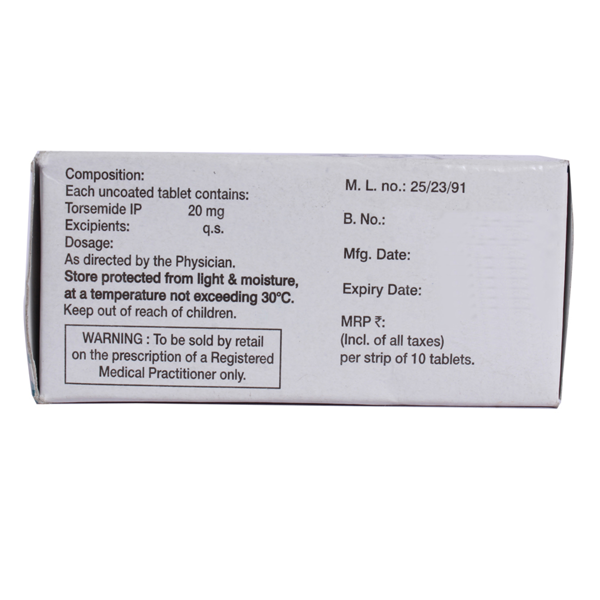 Torsid 20 Tablet 10's, Pack of 10 TABLETS Torsid 20 Tablet 10's, Pack of 10 TABLETS