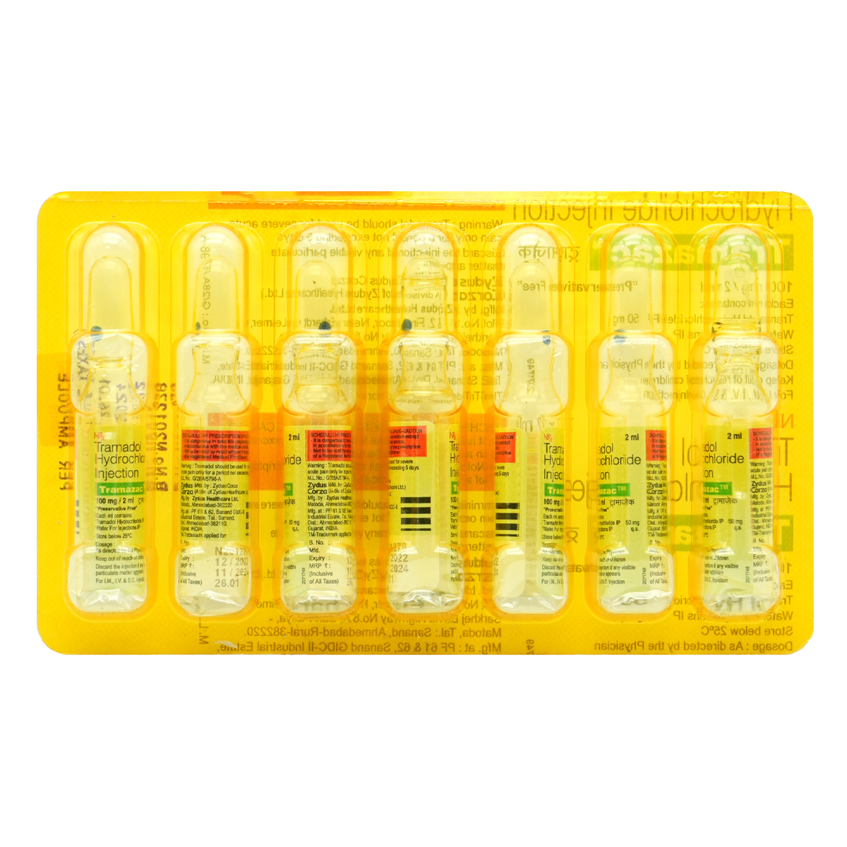 Tramazac 100 mg Injection 7 x 2 ml , Pack of 7 InjectionS Tramazac 100 mg Injection 7 x 2 ml , Pack of 7 InjectionS