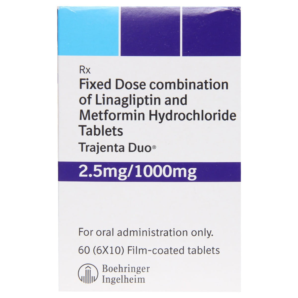 Trajenta Duo 2.5 mg/1000 mg Tablet 10's, Pack of 10 TABLETS Trajenta Duo 2.5 mg/1000 mg Tablet 10's, Pack of 10 TABLETS