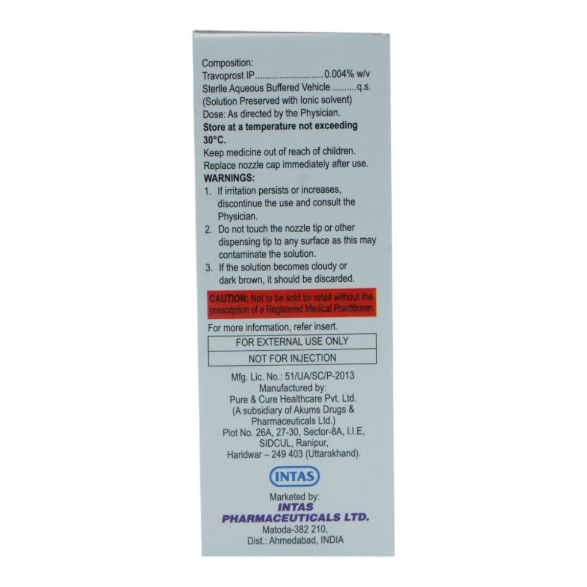 Travotas 0.004% Eye Drop 3 ml, Pack of 1 EYE DROPS Travotas 0.004% Eye Drop 3 ml, Pack of 1 EYE DROPS