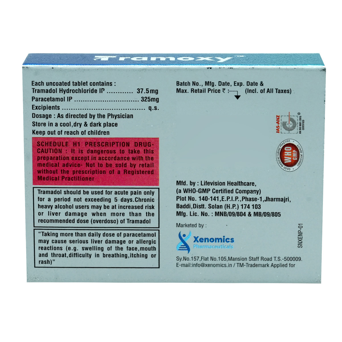 Tramoxy Tablet 10's, Pack of 10 Tramoxy Tablet 10's, Pack of 10