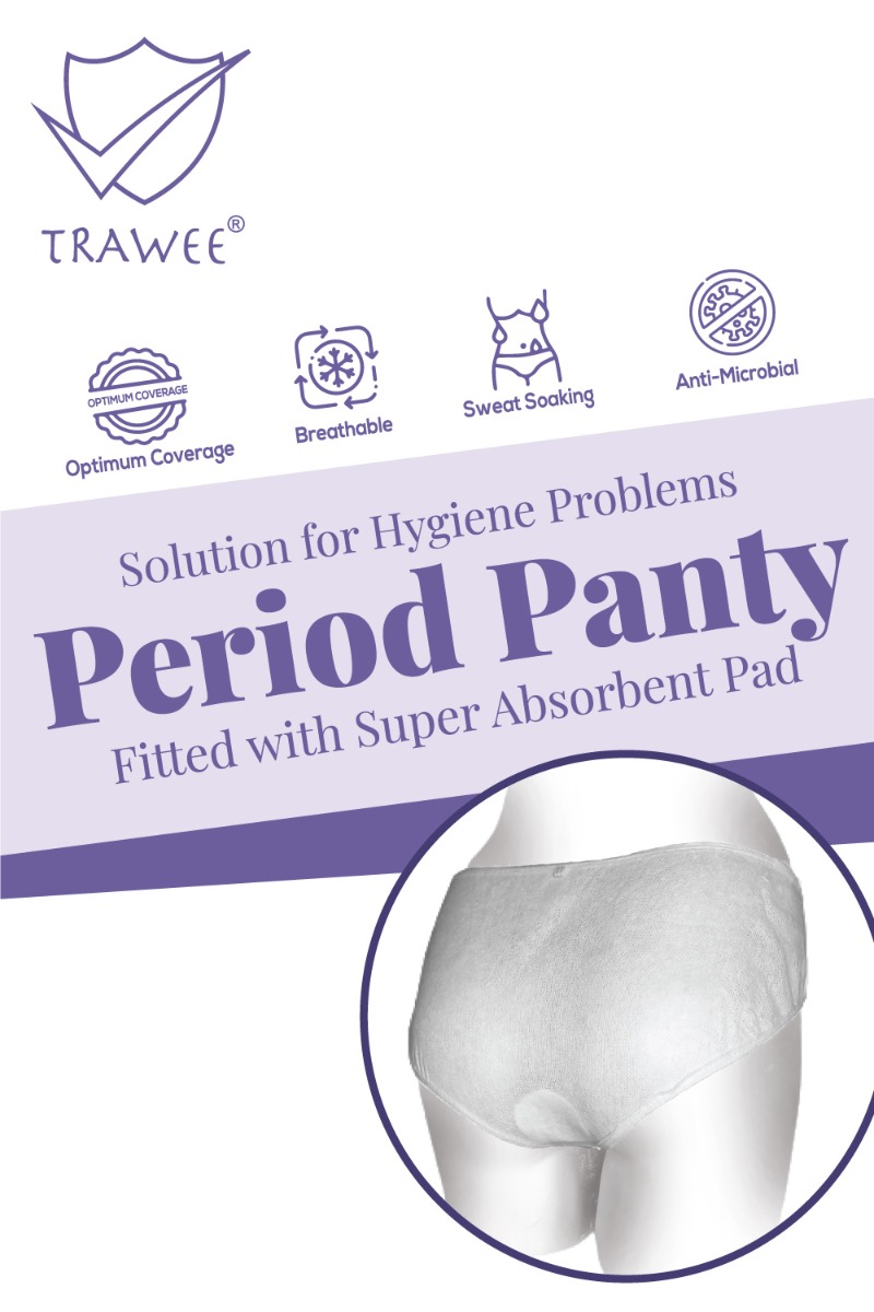 Trawee-PP Disposable Period Panty Medium, 5 Count, Pack of 1 Trawee-PP Disposable Period Panty Medium, 5 Count, Pack of 1