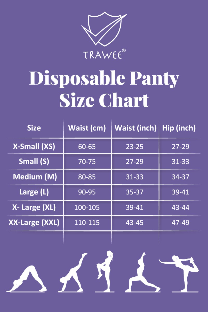 Trawee-PP Disposable Period Panty XL, 5 Count, Pack of 1 Trawee-PP Disposable Period Panty XL, 5 Count, Pack of 1