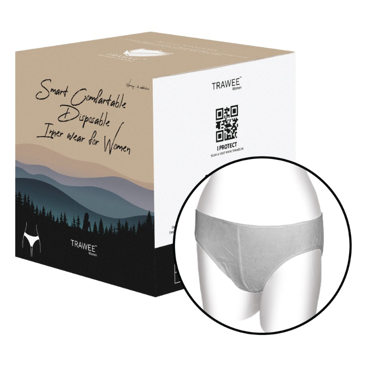 Trawee Women's Travel Disposable Panty Medium, 5 Count, Pack of 1 Trawee Women's Travel Disposable Panty Medium, 5 Count, Pack of 1