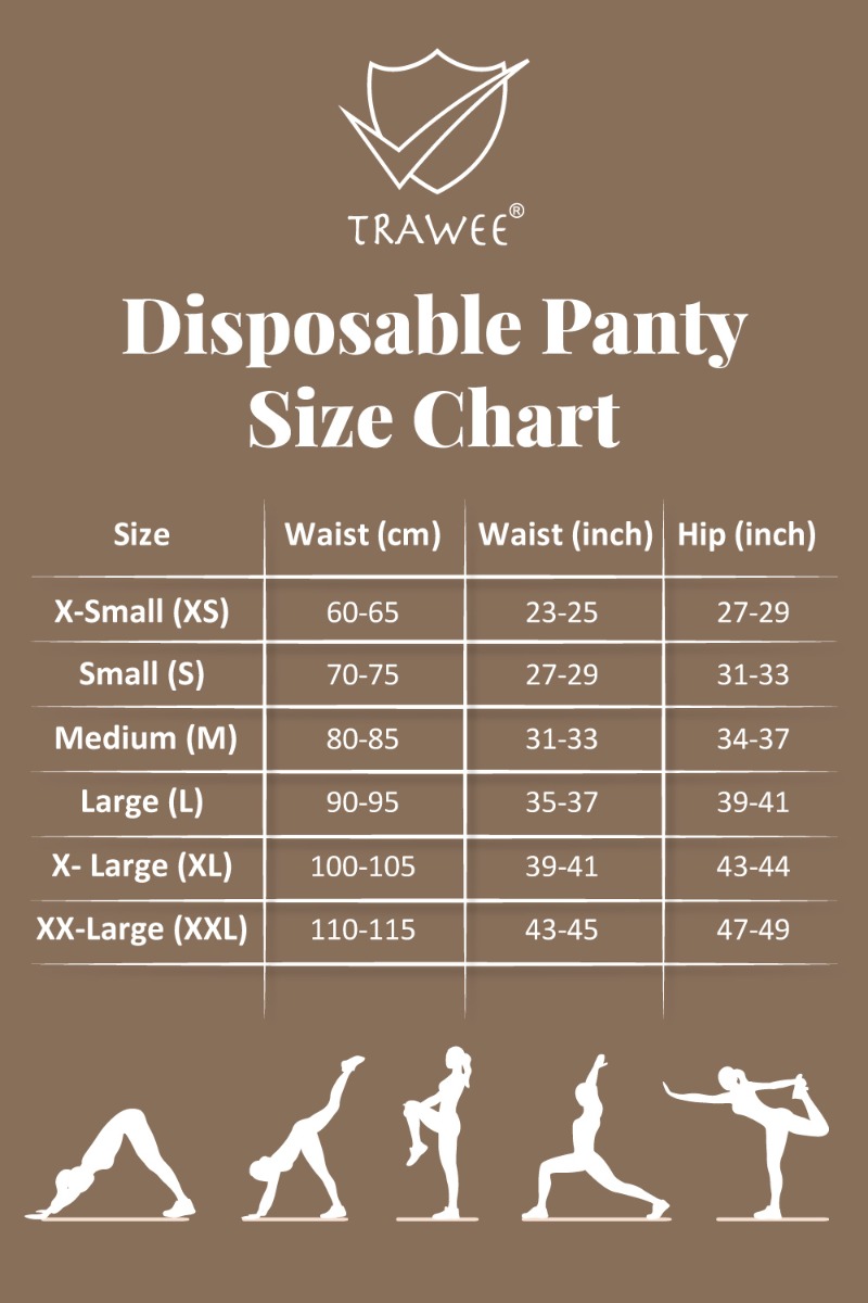 Trawee Women's Travel Disposable Panty Medium, 5 Count, Pack of 1 Trawee Women's Travel Disposable Panty Medium, 5 Count, Pack of 1