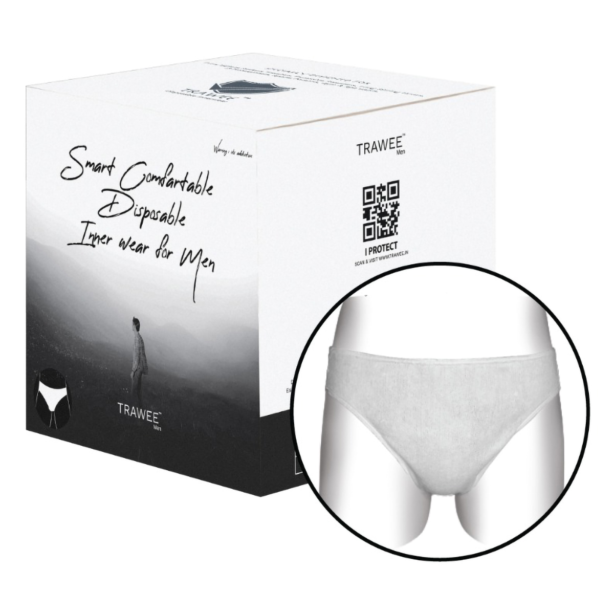 Trawee Men's Travel Disposable Brief Large, 5 Count, Pack of 1 Trawee Men's Travel Disposable Brief Large, 5 Count, Pack of 1