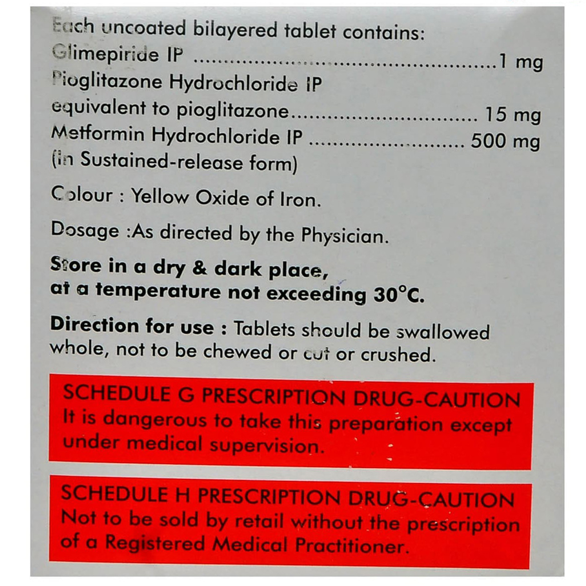 Tripride 1 Tablet 15's, Pack of 15 TABLETS Tripride 1 Tablet 15's, Pack of 15 TABLETS