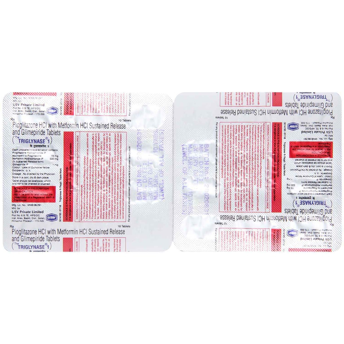 Tri Glynase 1 Tablet 10's, Pack of 10 TABLETS Tri Glynase 1 Tablet 10's, Pack of 10 TABLETS