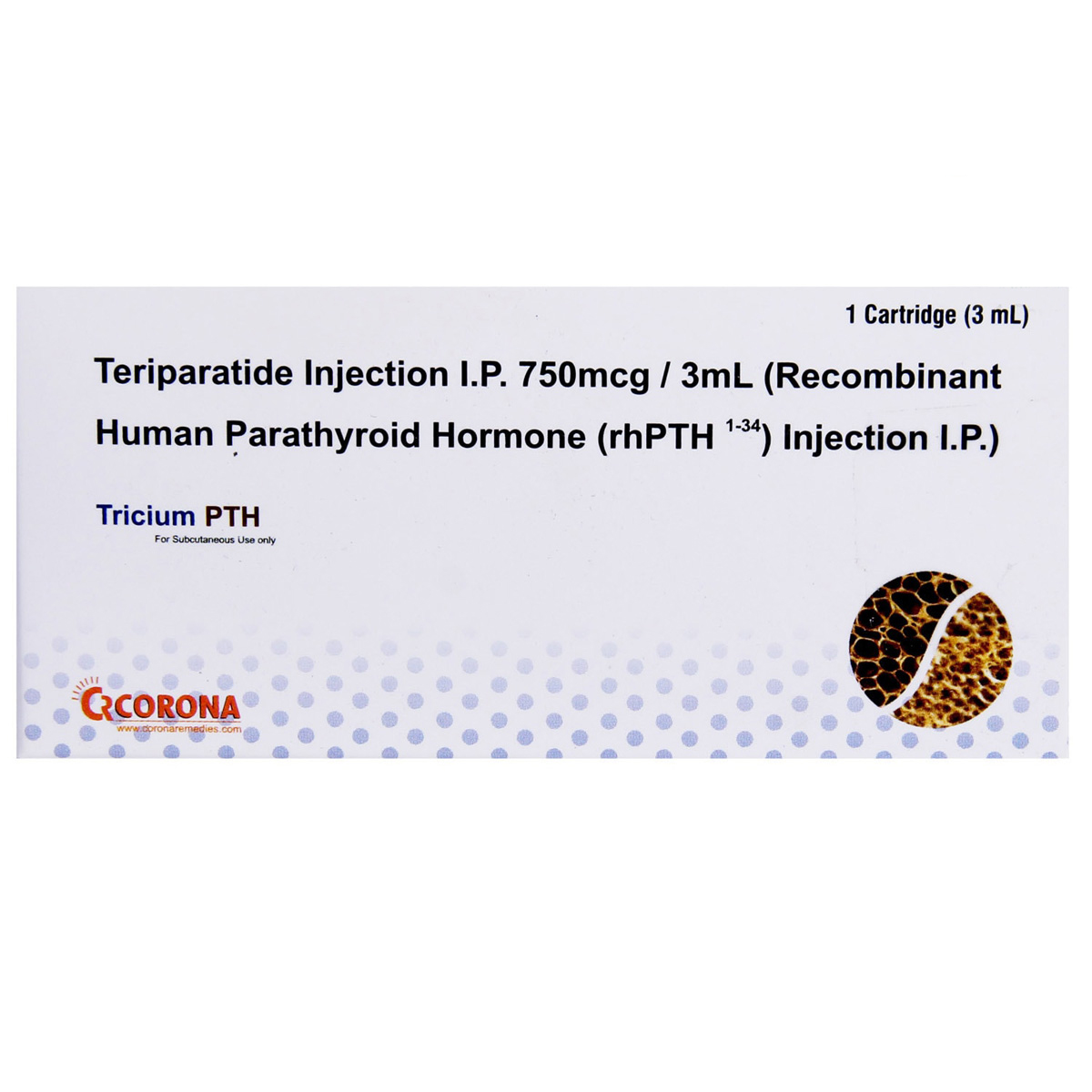 Tricium PTH 750mcg Injection 3 ml, Pack of 1 INJECTION Tricium PTH 750mcg Injection 3 ml, Pack of 1 INJECTION