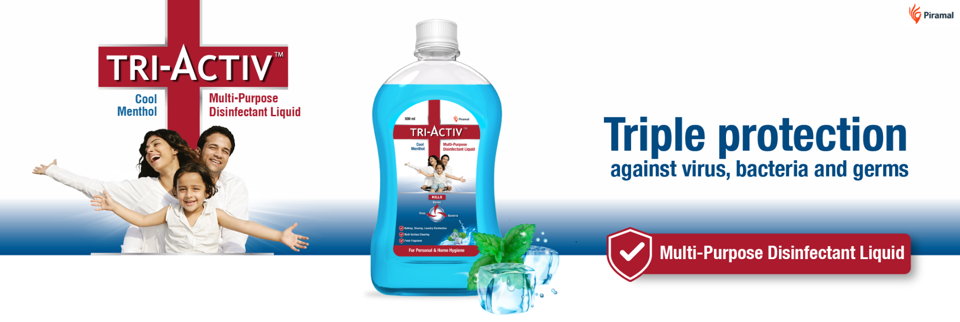 Tri-Activ Menthol Cool Multi-Purpose Disinfectant Liquid, 500 ml, Pack of 1 Tri-Activ Menthol Cool Multi-Purpose Disinfectant Liquid, 500 ml, Pack of 1
