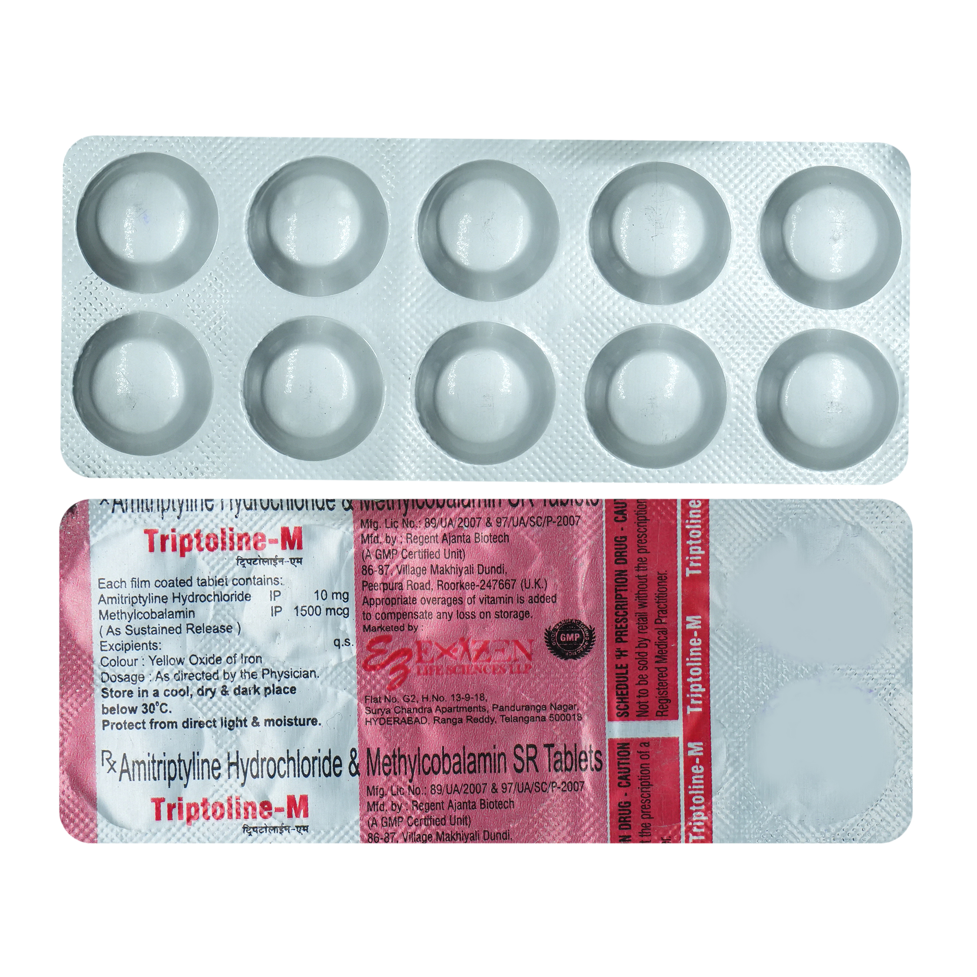 Triptoline-M Tablet 10's, Pack of 10 TABLETS Triptoline-M Tablet 10's, Pack of 10 TABLETS