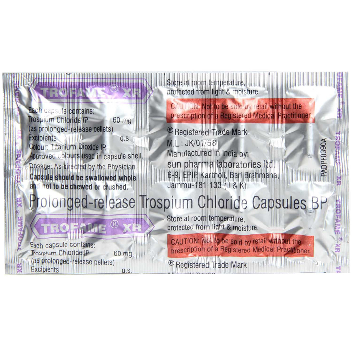 Trofame XR Capsule 10's, Pack of 10 CAPSULE ERS Trofame XR Capsule 10's, Pack of 10 CAPSULE ERS