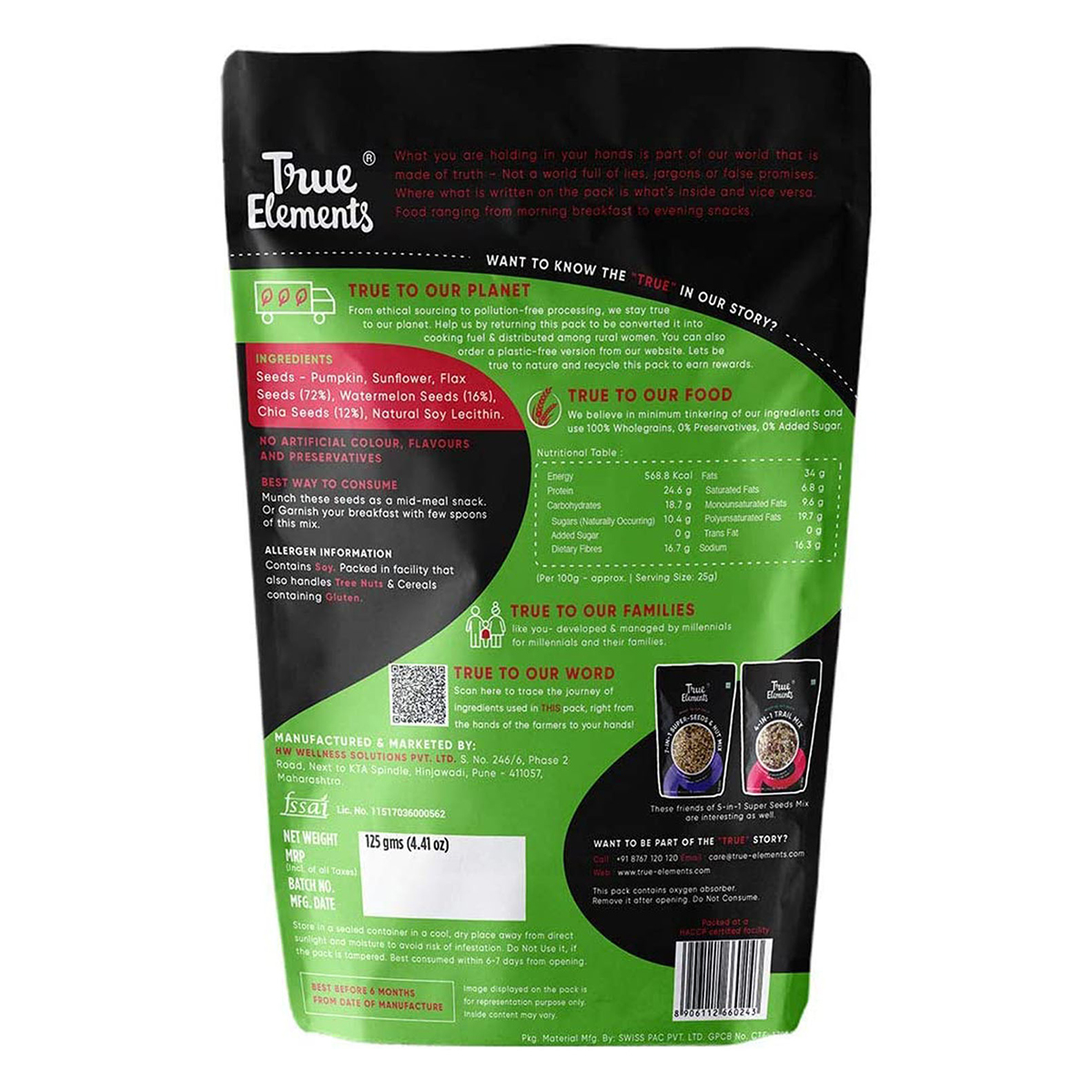 True Elements 5-In-1 Super Seeds Mix, 125 gm, Pack of 1 True Elements 5-In-1 Super Seeds Mix, 125 gm, Pack of 1