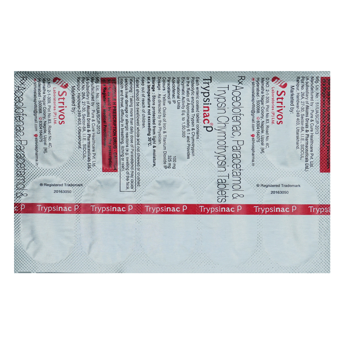 Trypsinac P Tablet 10's, Pack of 10 TabletS Trypsinac P Tablet 10's, Pack of 10 TabletS