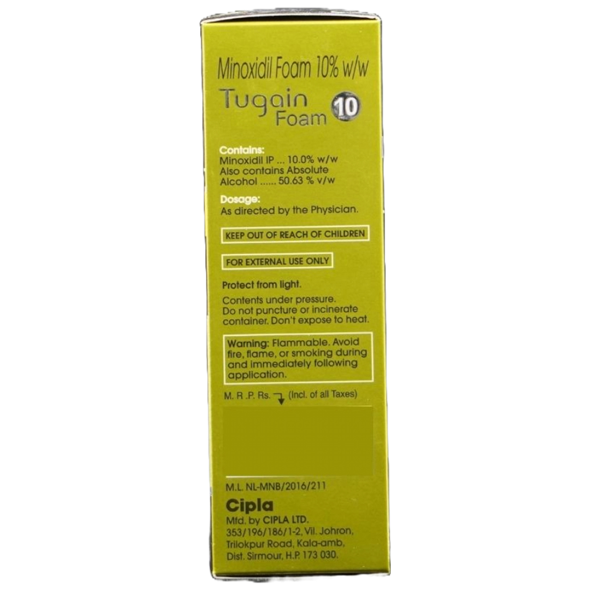 Tugain Foam 10%W/W 60Ml, Pack of 1 FOAM Tugain Foam 10%W/W 60Ml, Pack of 1 FOAM