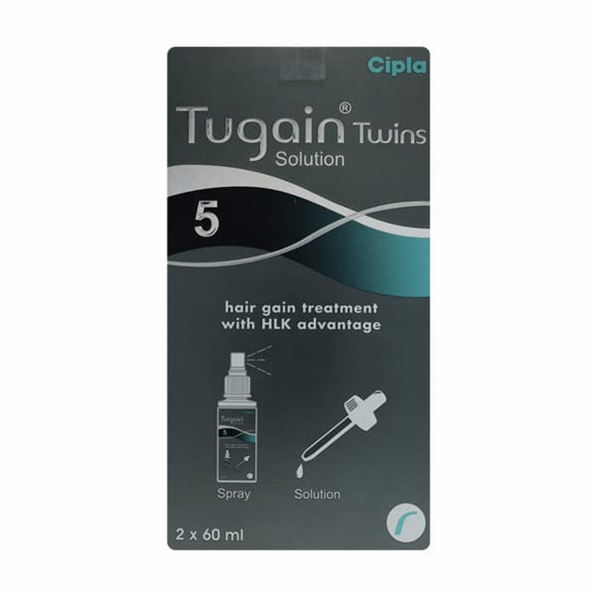 Tugain Twins 5 Topical Solution 2 x 60 ml, Pack of 1 Solution Tugain Twins 5 Topical Solution 2 x 60 ml, Pack of 1 Solution
