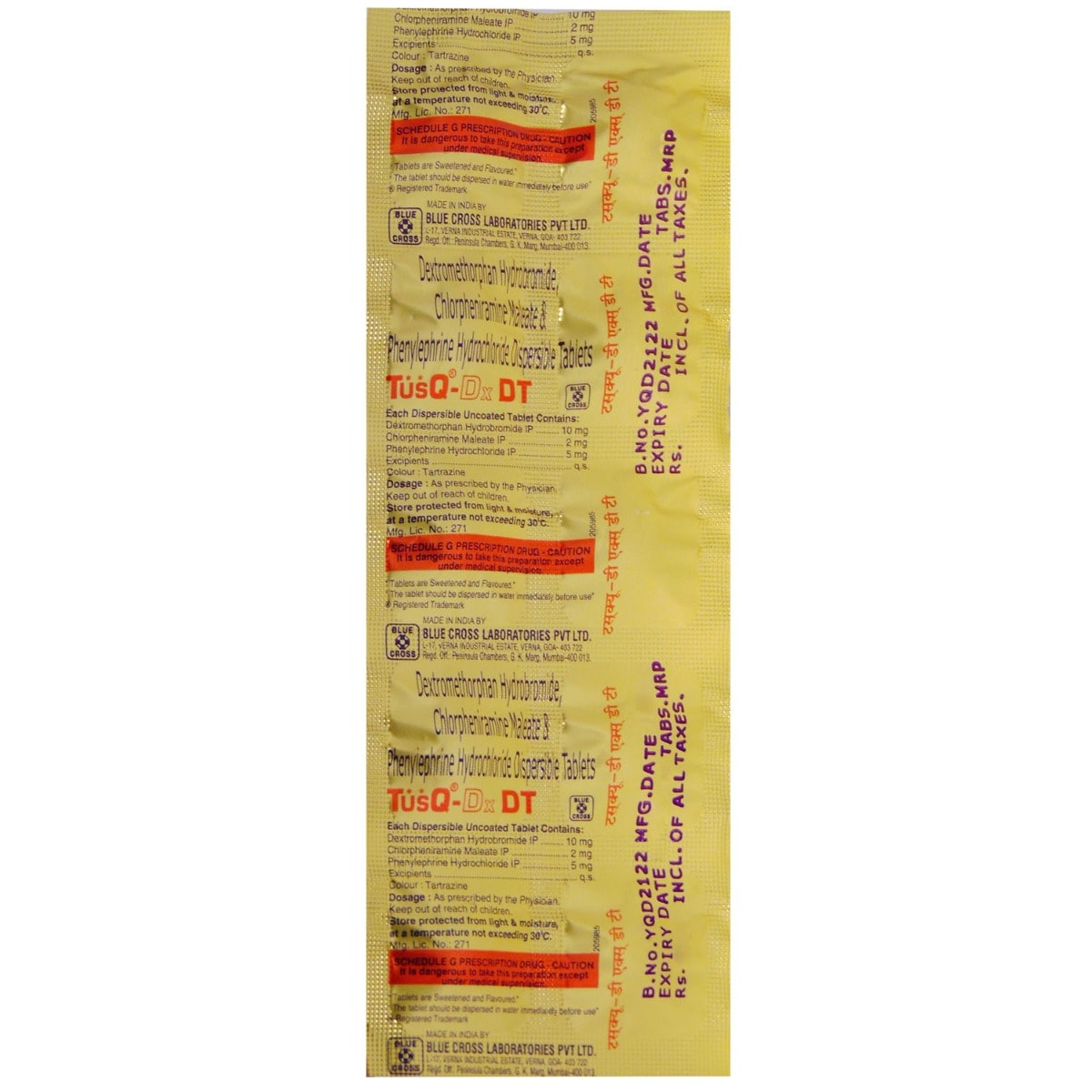 Tusq-DX DT Tablet 10's, Pack of 10 Tusq-DX DT Tablet 10's, Pack of 10