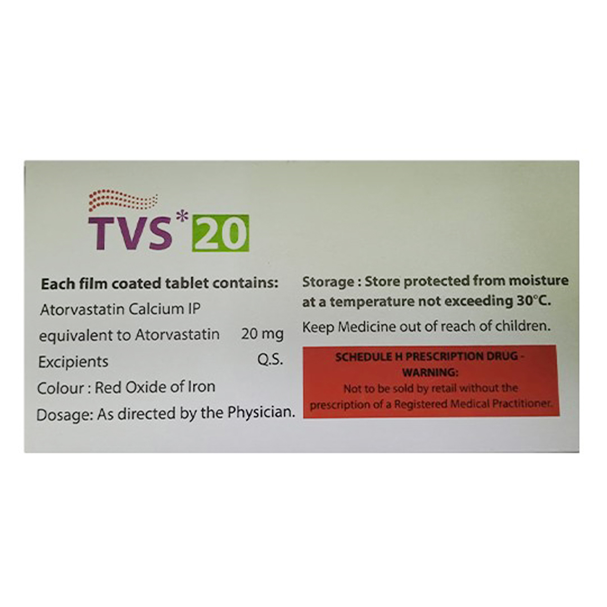 Tvs 20 Tablet 15's, Pack of 15 TABLETS Tvs 20 Tablet 15's, Pack of 15 TABLETS