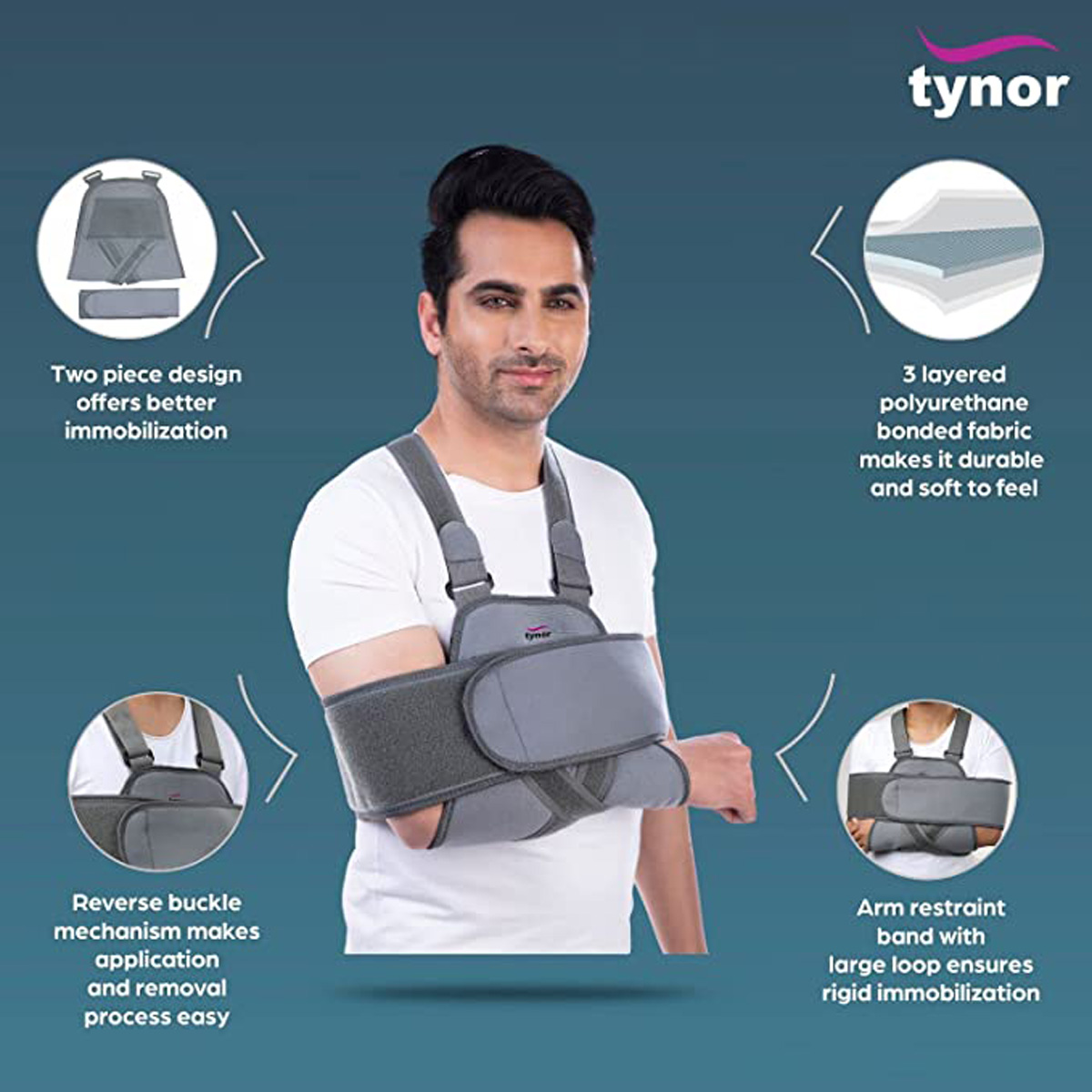 Tynor Shoulder Immobiliser for Right/Left Shoulder Universal, 1 Count, Pack of 1 Tynor Shoulder Immobiliser for Right/Left Shoulder Universal, 1 Count, Pack of 1