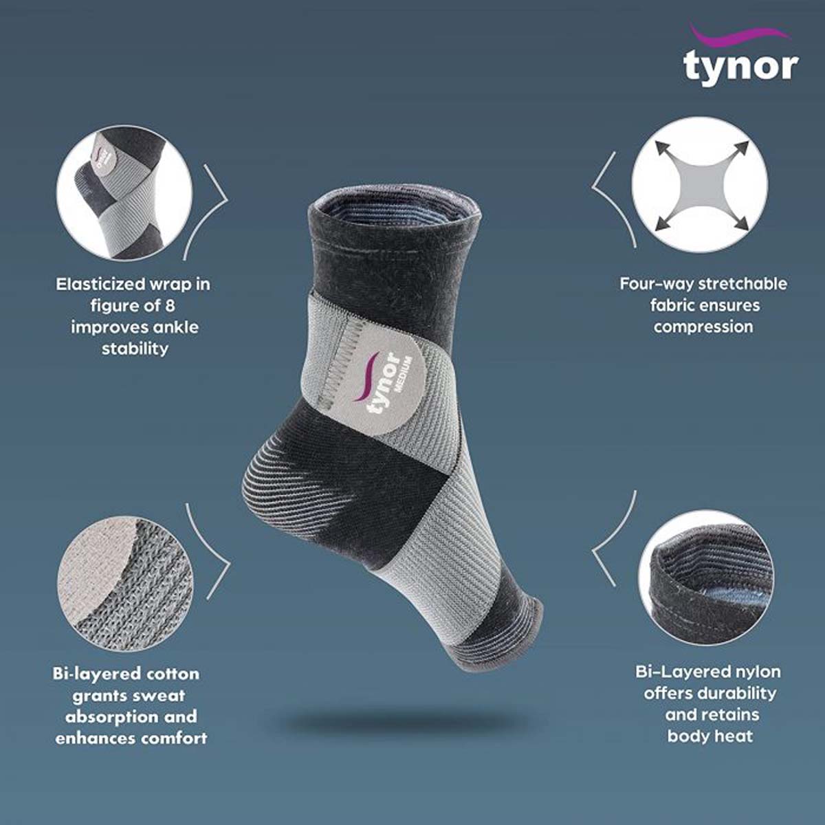 Tynor Ankle Binder Single Large, 1 Count, Pack of 1 Tynor Ankle Binder Single Large, 1 Count, Pack of 1