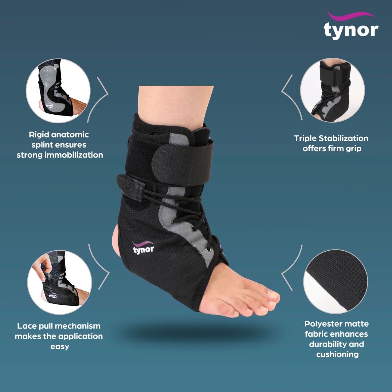 Tynor Ankle Brace Single Small, 1 Pair, Pack of 1 Tynor Ankle Brace Single Small, 1 Pair, Pack of 1