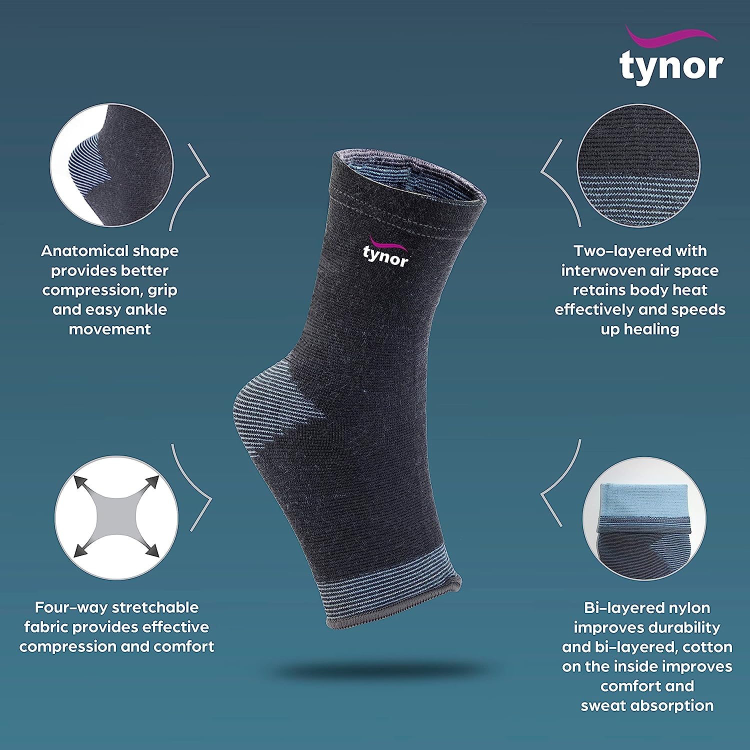 Tynor Anklet Comfeel Medium, 1 Pair, Pack of 1 Tynor Anklet Comfeel Medium, 1 Pair, Pack of 1