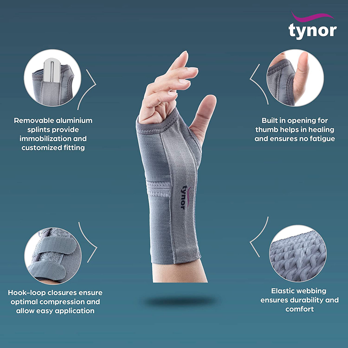 Tynor Elastic Wrist Splint Right Hand XL, 1 Count, Pack of 1 Tynor Elastic Wrist Splint Right Hand XL, 1 Count, Pack of 1