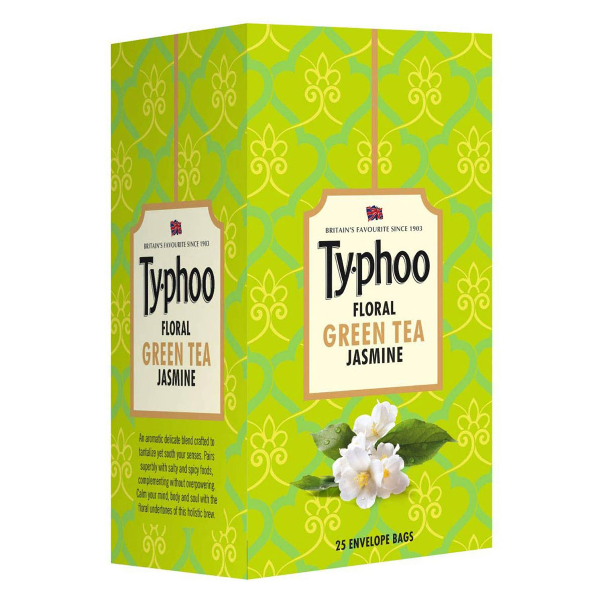 Ty.Phoo Floral Jasmine Green Tea Bags, 25 Count, Pack of 1