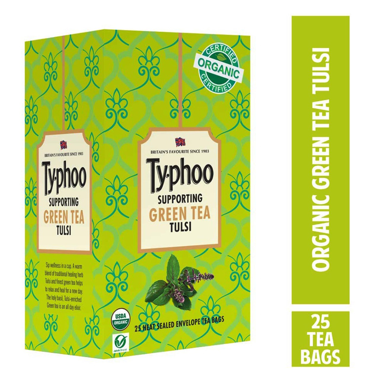 Ty.phoo Supporting Green Tea Tulsi Bags, 25 Count Ty.phoo Supporting Green Tea Tulsi Bags, 25 Count