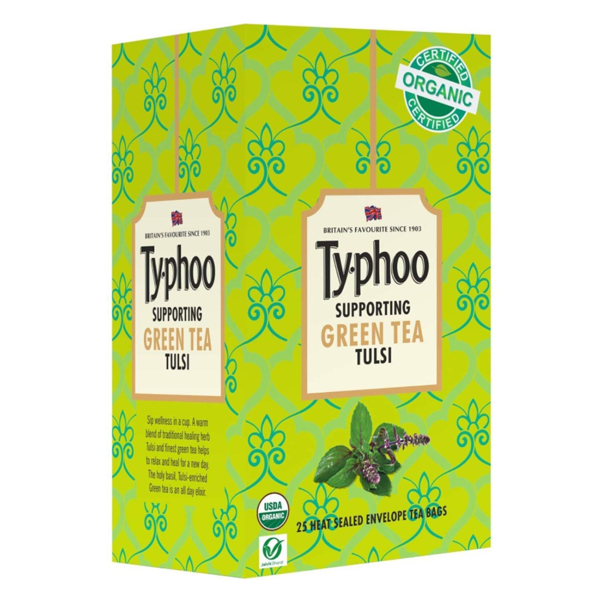 Ty.phoo Supporting Green Tea Tulsi Bags, 25 Count Ty.phoo Supporting Green Tea Tulsi Bags, 25 Count
