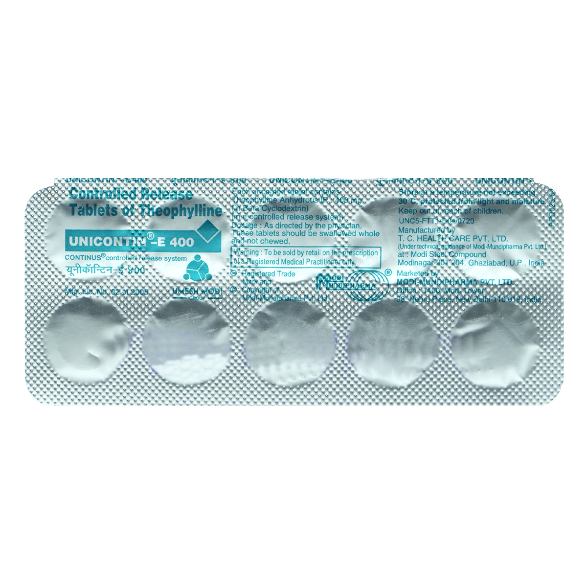 Unicontin-E 400 Tablet 10's, Pack of 10 TABLETS Unicontin-E 400 Tablet 10's, Pack of 10 TABLETS