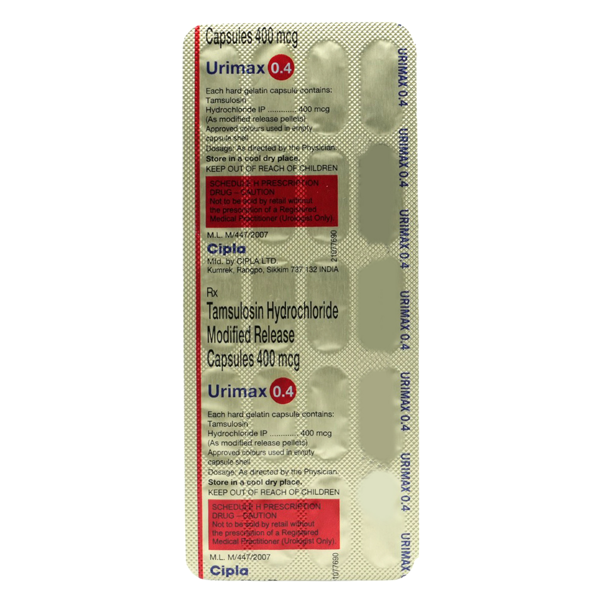 Urimax 0.4 mg Capsule 20's, Pack of 20 CAPSULES Urimax 0.4 mg Capsule 20's, Pack of 20 CAPSULES