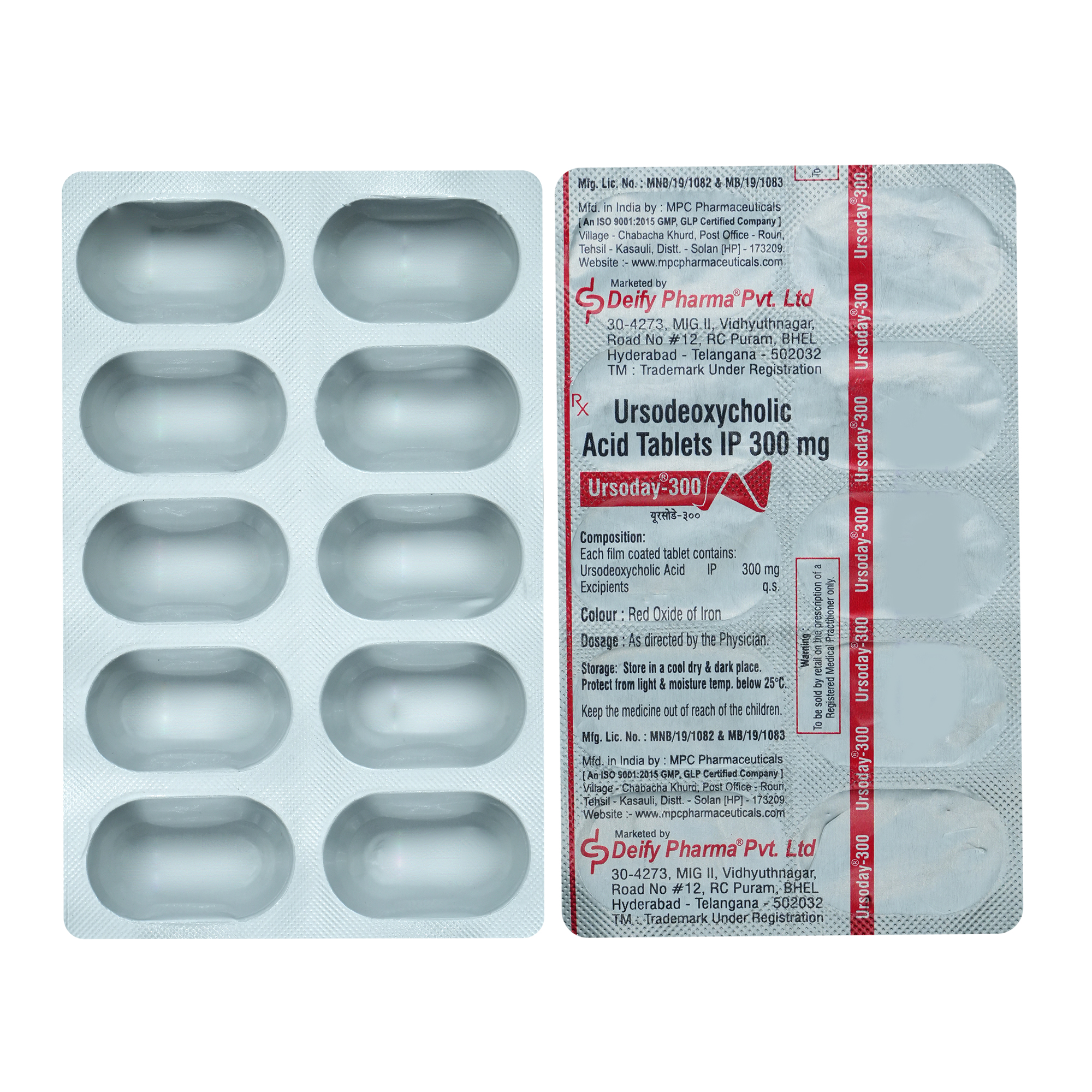 URSODAY 300MG TABLET, Pack of 10 TABLETS URSODAY 300MG TABLET, Pack of 10 TABLETS