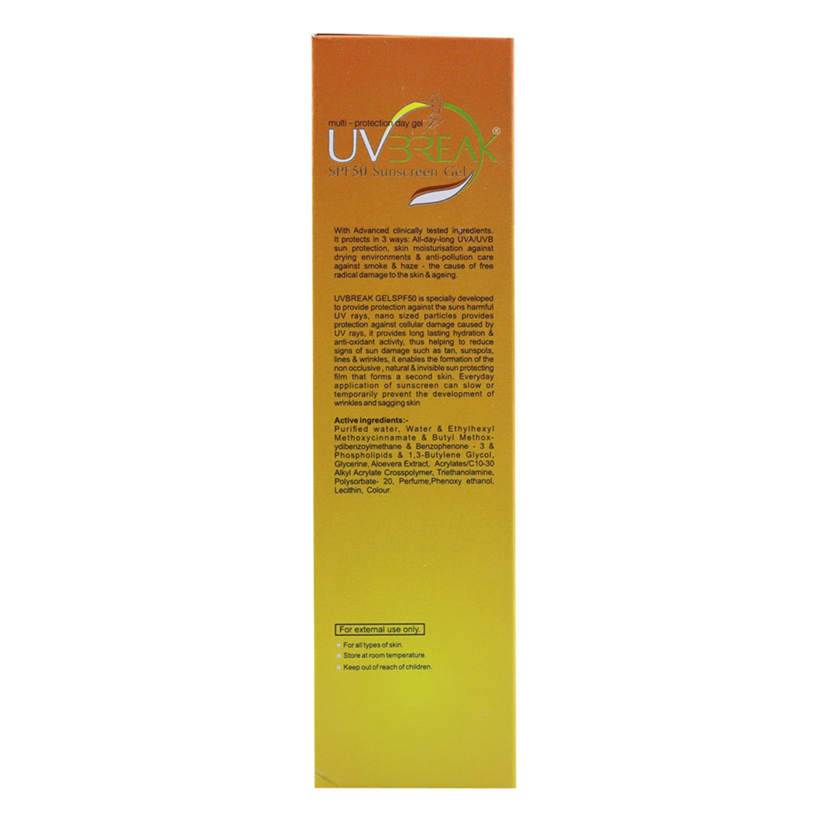 UV Break SPF 50 Sunscreen Gel 60 gm, Pack of 1 UV Break SPF 50 Sunscreen Gel 60 gm, Pack of 1